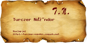 Turczer Nándor névjegykártya